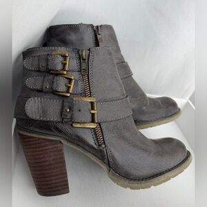 Altar'd State Charcoal Ankle Boots with Buckles